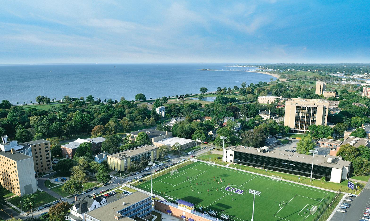 Aerial view of University of Bridgeport