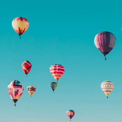 hot air balloons in the sky