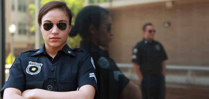 officer wearing sunglasses