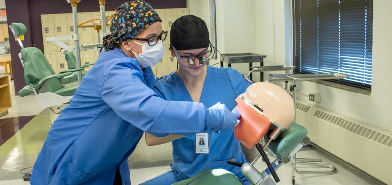 Dental Hygiene student and professor