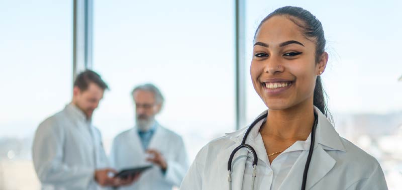 medical professional smiling