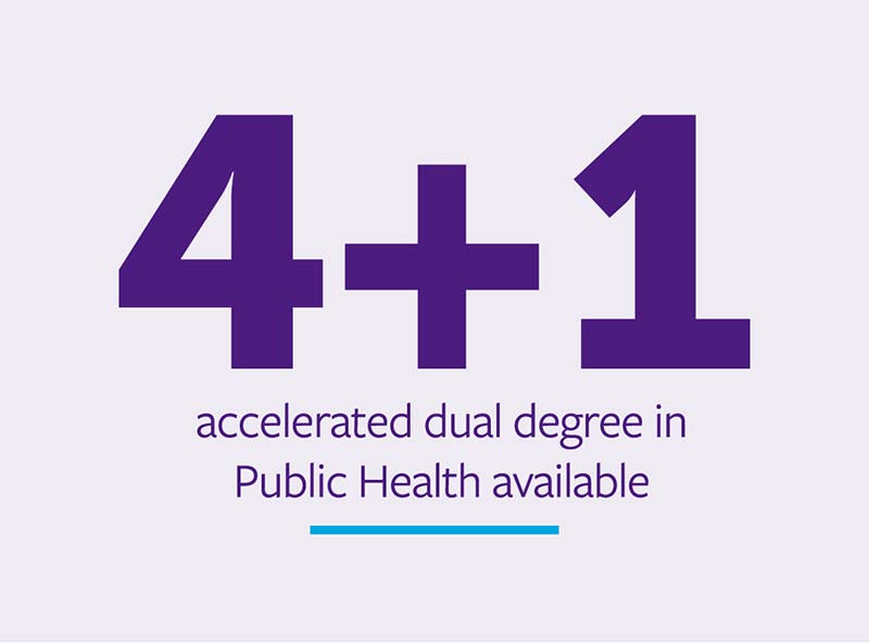 4+1 accelerated dual degree in Public Health available