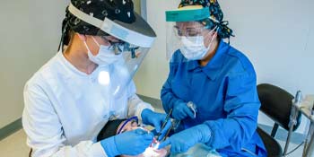 A student at UB, one of the best dental hygiene bachelor’s programs in CT